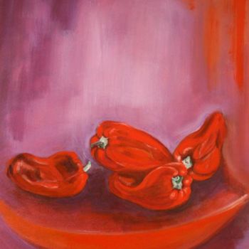 Pintura intitulada "les poivrons rouges" por Yankel, Obras de arte originais