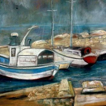 Painting titled "le port de Carros" by Yankel, Original Artwork