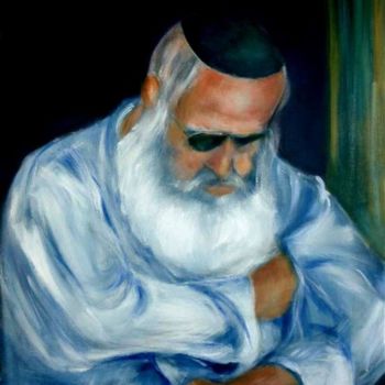 Peinture intitulée "le rabbin  de Jérus…" par Yankel, Œuvre d'art originale