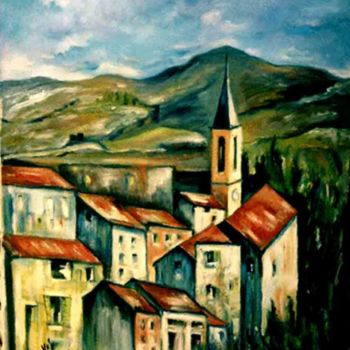 Painting titled "village d'aspremont…" by Yankel, Original Artwork