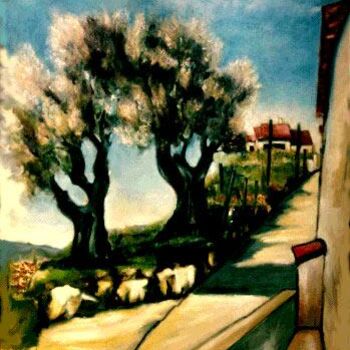 Painting titled "les oliviers de la…" by Yankel, Original Artwork