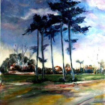 Painting titled "Bois de boulogne" by Yankel, Original Artwork, Oil