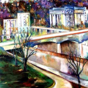Картина под названием "Boulogne le Pont de…" - Yankel, Подлинное произведение искусства, Масло