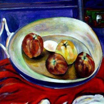 Painting titled "Les Pommes rouges" by Yankel, Original Artwork