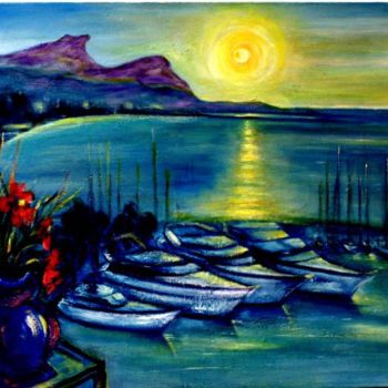 Schilderij getiteld "Vue de Marina Baie…" door Yankel, Origineel Kunstwerk