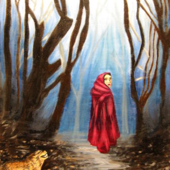 Painting titled "Lost in the Woods" by Chelsea Rabbers, Original Artwork