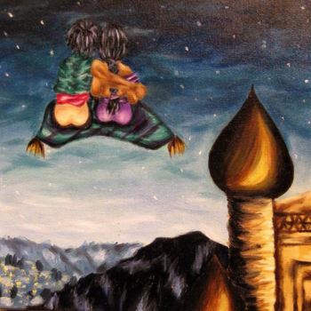 Peinture intitulée "A Ride in the Night" par Chelsea Rabbers, Œuvre d'art originale