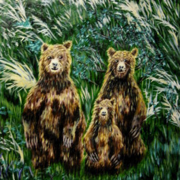 绘画 标题为“The Three Bears” 由Chelsea Rabbers, 原创艺术品, 其他
