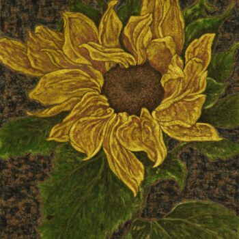 Painting titled "Sunflower" by Chen Song, Original Artwork, Pigments