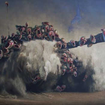 Pintura intitulada "Tank" por Chenqiuchi, Obras de arte originais