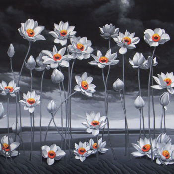 Zeichnungen mit dem Titel "荷花lotus flowers" von Chenqiuchi, Original-Kunstwerk, Andere