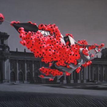 Pittura intitolato "Jet Fighter V" da Chenqiuchi, Opera d'arte originale