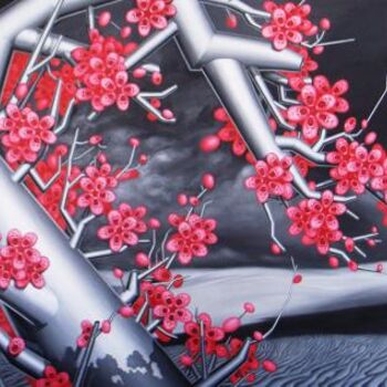 Pittura intitolato "Plum Blossom" da Chenqiuchi, Opera d'arte originale