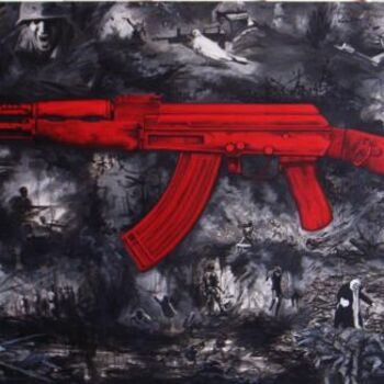 Painting titled "AK47 规格：200CMX400CM…" by Chenqiuchi, Original Artwork