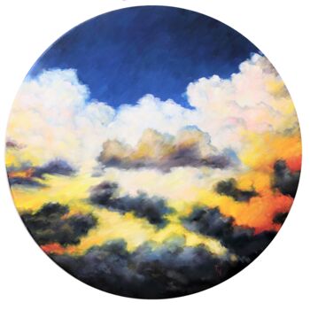 Painting titled "Sky number 1" by Tatyana Chepkasova, Original Artwork, Oil Mounted on Wood Stretcher frame