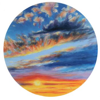 Painting titled "Sky number 4" by Tatyana Chepkasova, Original Artwork, Oil Mounted on Wood Stretcher frame