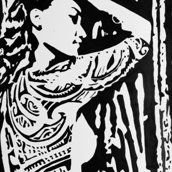 Tekening getiteld "Vaiana" door Che Pollux, Origineel Kunstwerk, Acryl