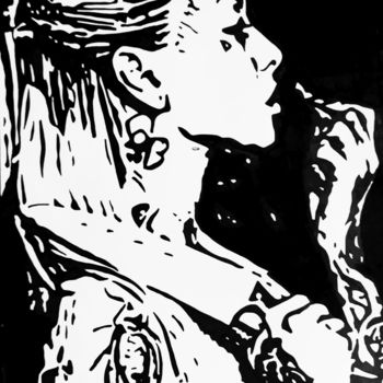 Tekening getiteld "Karina" door Che Pollux, Origineel Kunstwerk, Acryl