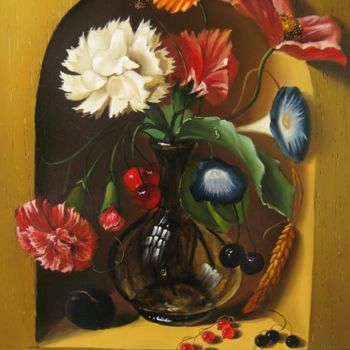 Peinture intitulée "Весенние цветы" par Konstantin Chepukov, Œuvre d'art originale, Autre