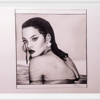Painting titled "Rihanna" by Chérel Laurent, Original Artwork, Ink