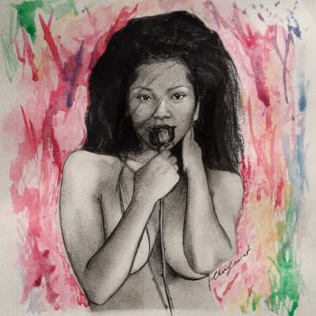 Painting titled "Ricah Andria" by Chérel Laurent, Original Artwork, Watercolor