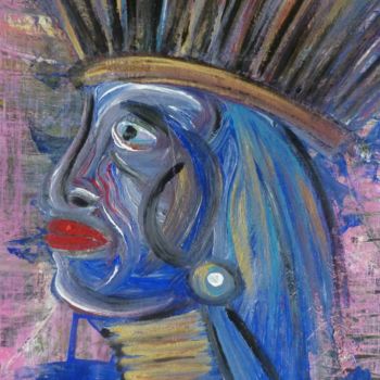 Pittura intitolato "Blue Indian" da Chero, Opera d'arte originale, Altro