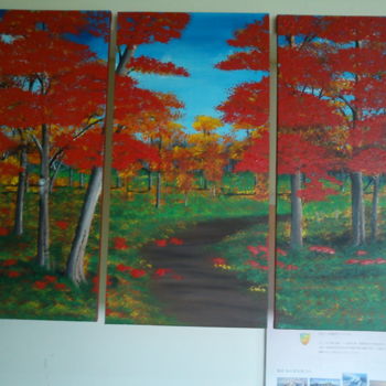 Painting titled "RED FOREST" by Gracia, Original Artwork, Acrylic