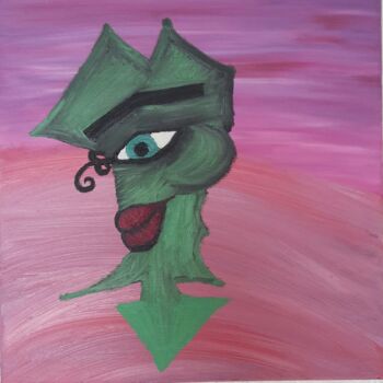 Peinture intitulée "Alien Abstrakt" par Chery Imaginativlittlehead, Œuvre d'art originale, Huile