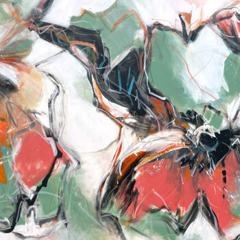 Malarstwo zatytułowany „Flaming Jade” autorstwa Cheryl Harrison, Oryginalna praca, Akryl