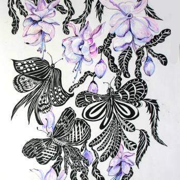 "Butterflies and Flo…" başlıklı Tablo Cheryl Paolini tarafından, Orijinal sanat, Akrilik