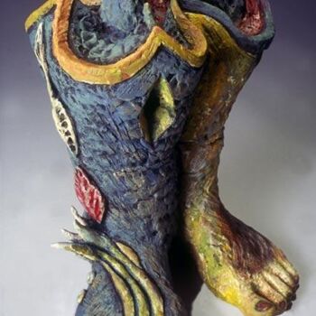 Sculptuur getiteld "Walking Boots" door Cheryl Tall, Origineel Kunstwerk, Keramiek