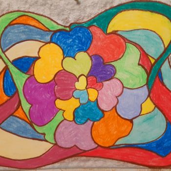 Malerei mit dem Titel "Композиция 4-х лист…" von Irina Zakopets (E R), Original-Kunstwerk, Pastell