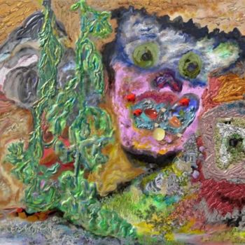 Digitale Kunst mit dem Titel "The 3 wise monkeys" von Richard Raveen Chester, Original-Kunstwerk, Digitale Malerei