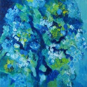 Malarstwo zatytułowany „Bouquet bleu” autorstwa Lucile Chevalier Moreaux, Oryginalna praca, Akryl
