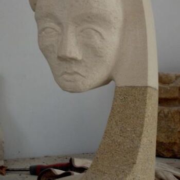 Skulptur mit dem Titel "apres l'orage" von Janpi. R, Original-Kunstwerk, Stein