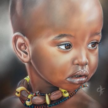Peinture intitulée "" Love Africa "" par Véronique Chevalier, Œuvre d'art originale, Pastel