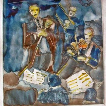 Drawing titled ""music orchestra"" by Jean-Pierre Chevassus-Agnes, Original Artwork, Other