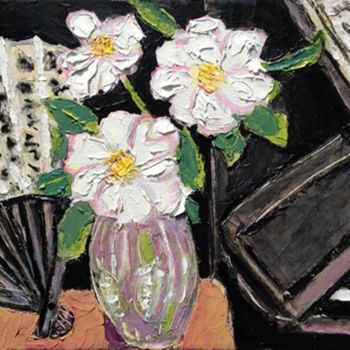 Peinture intitulée "old english roses a…" par Jean-Pierre Chevassus-Agnes, Œuvre d'art originale