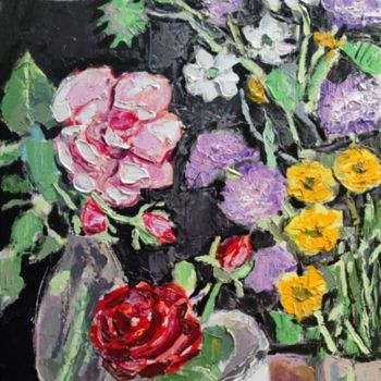 Pintura intitulada "Savages flowers of…" por Jean-Pierre Chevassus-Agnes, Obras de arte originais