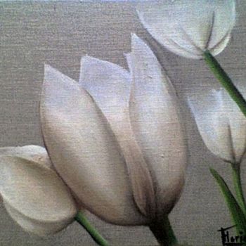 Painting titled "Tulipes 1" by Florie Pottiez, Original Artwork