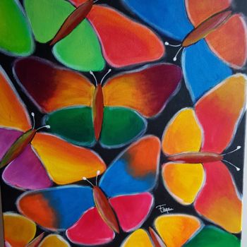 Painting titled "Butterfly" by Laurence Faye, Original Artwork, Acrylic