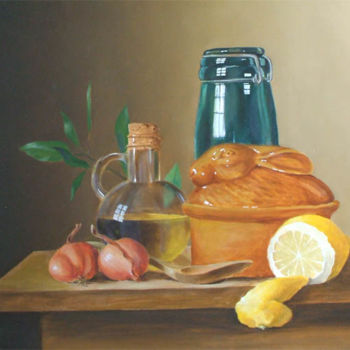 绘画 标题为“Terrine et citron” 由Christiane Heydon, 原创艺术品