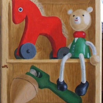 Pittura intitolato "Le petit cheval rou…" da Christiane Heydon, Opera d'arte originale