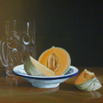 Peinture intitulée "melon-et-bock.jpg" par Christiane Heydon, Œuvre d'art originale
