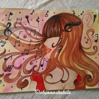 Drawing titled "Sinfonia di Note-…" by Chiara Stabile, Original Artwork