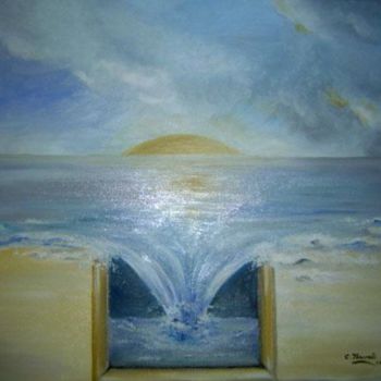 Painting titled "LA PLAGE     huile…" by Chiara Tancredi, Original Artwork