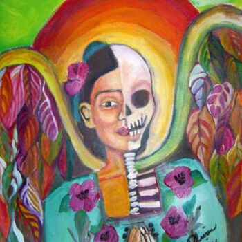 Painting titled "Frida's Obsession w…" by Chicana Artist.... Ruth Olivar Millan, Original Artwork, Other