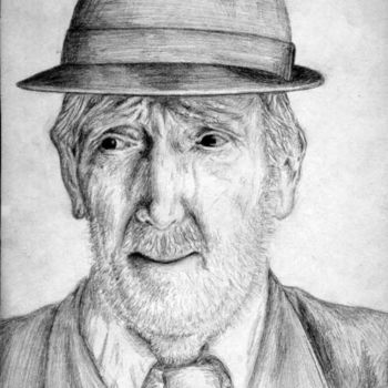 Pintura intitulada "Old Man with Hat" por Arts & Dogs, Obras de arte originais, Óleo