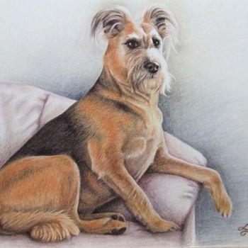 Painting titled "Lena" by Arts & Dogs, Original Artwork, Oil
