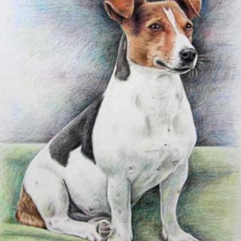 Painting titled "Jack Russell Terrier" by Arts & Dogs, Original Artwork, Oil